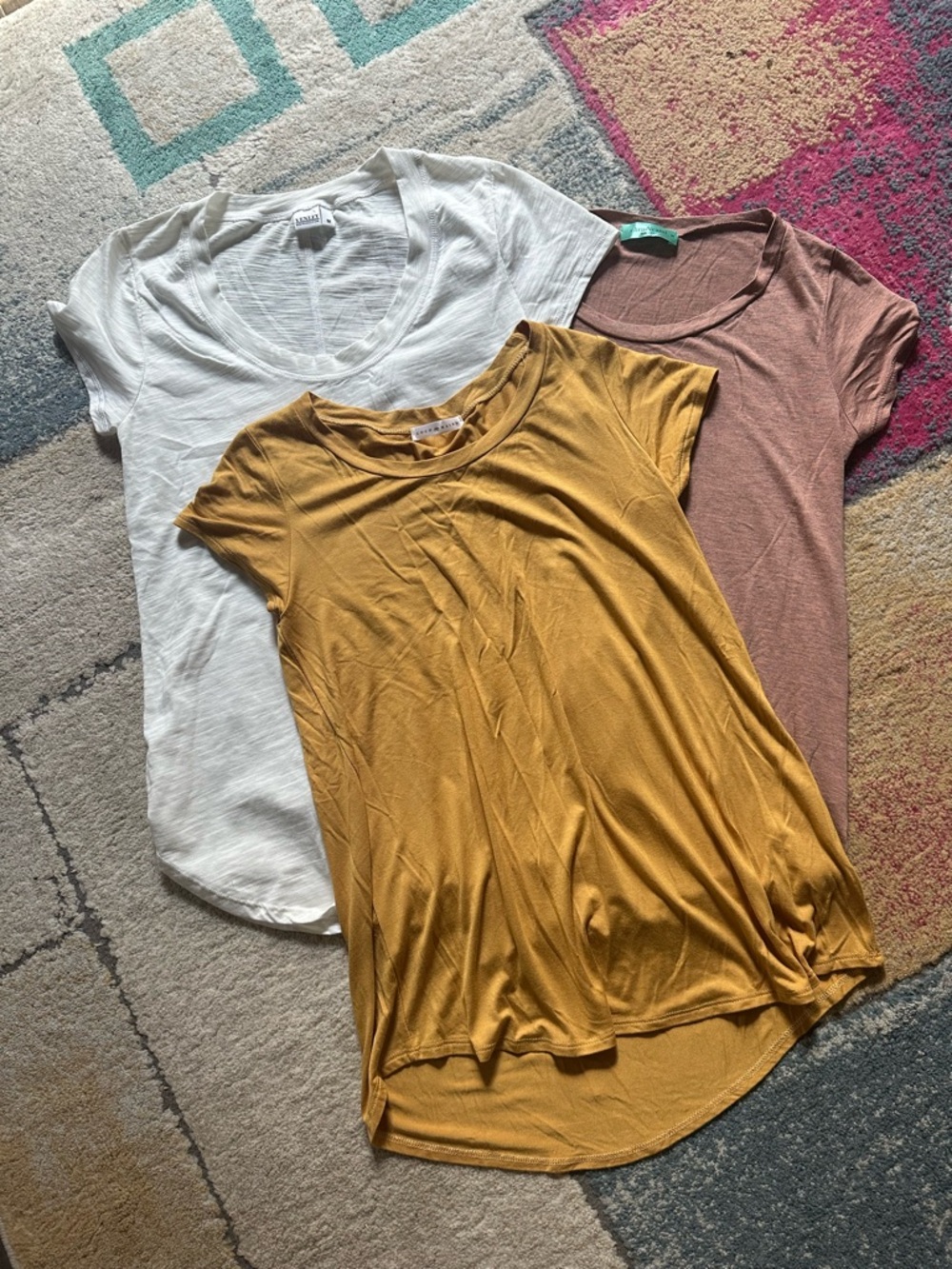 Venley & Chris & Carol & Coco Main medium t shirt set mustard cream & mauve (3) - Picture 2 of 14